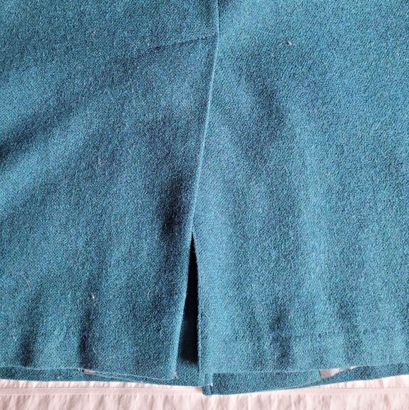 Vintage Turquoise Wool Trench Coat - Picture 7 of 7